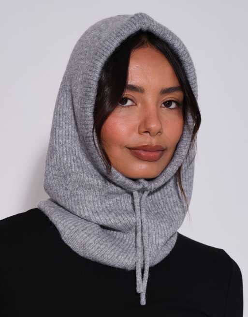 South Beach Knitted balaclava in grey, 3 of 4