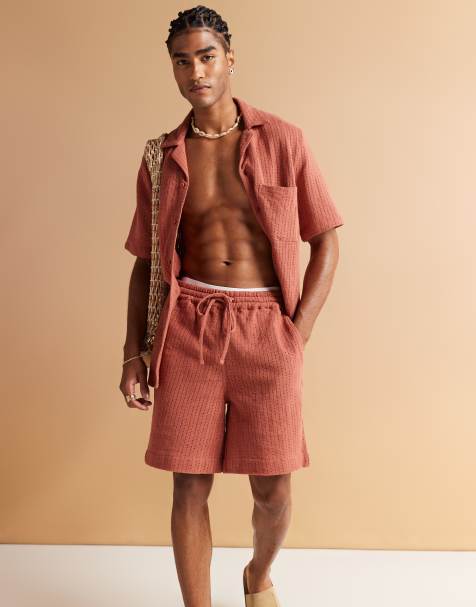 South Beach knitted beach co-ord in rust - view 1