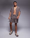[South Beach] South Beach knitted beach shorts in light brown S Light brown