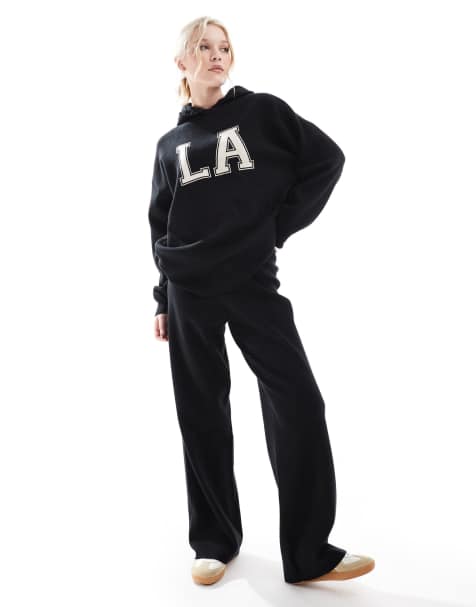 South Beach LA Knit jogger set in black - view 1