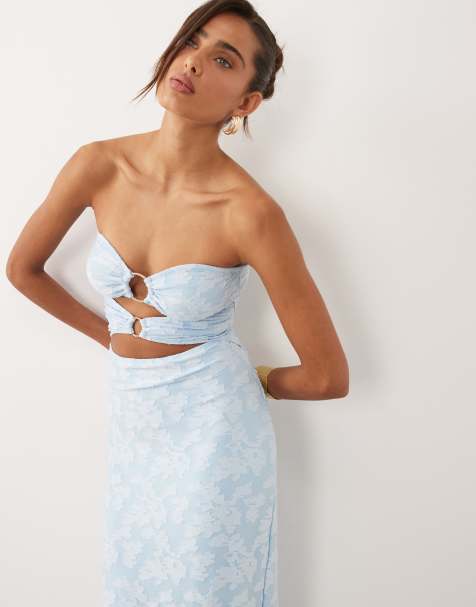 South Beach lace cutout maxi dress in baby blue - view 1
