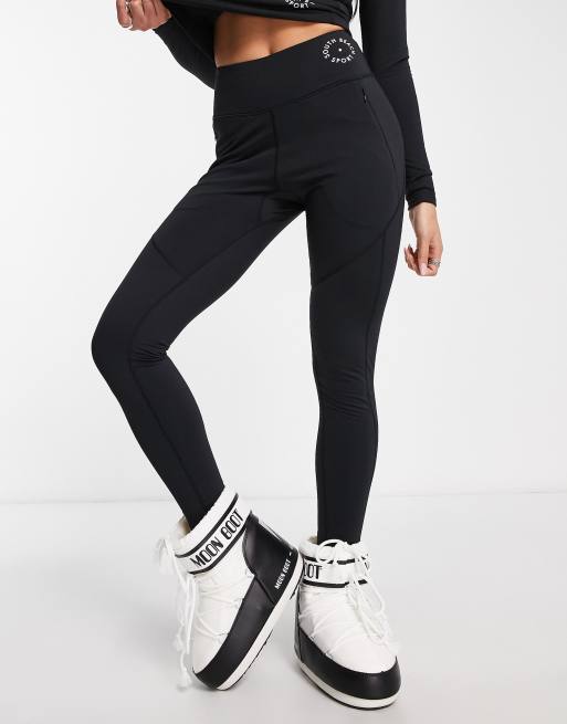 South Beach Legging de ski avec envers en polaire Noir