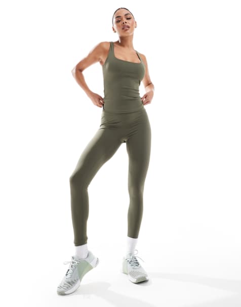 South Beach - Leggings a vita alta kaki - view 1