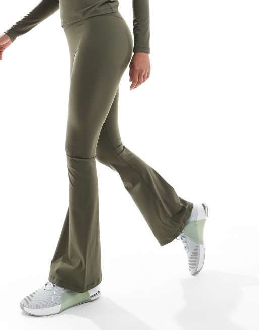South Beach - Leggings a zampa a vita alta kaki, 2 di 5