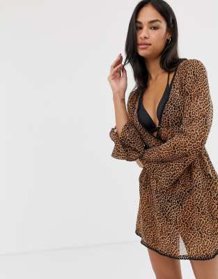 leopard print beach wear