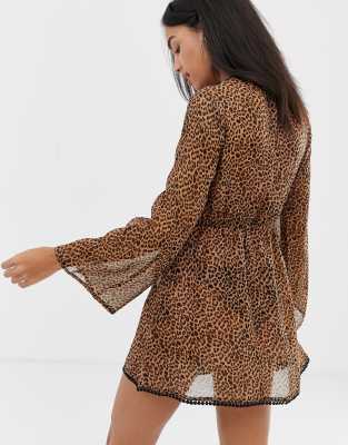 leopard print beach wear