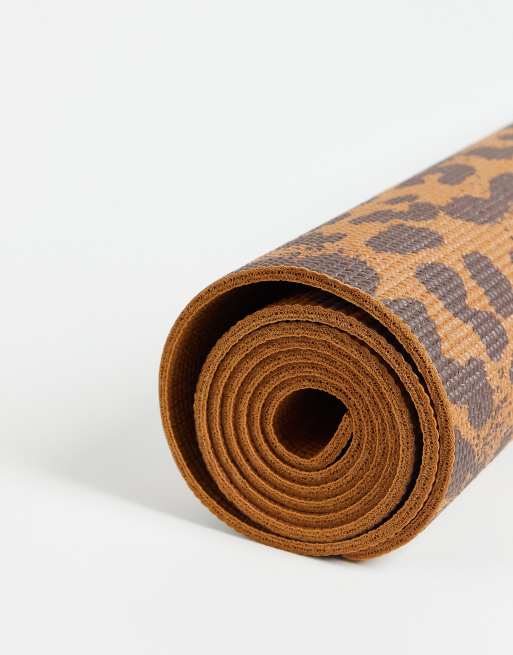 Leopard Skin Pattern - Dark Khaki Yoga Mat by Studio Grafiikka