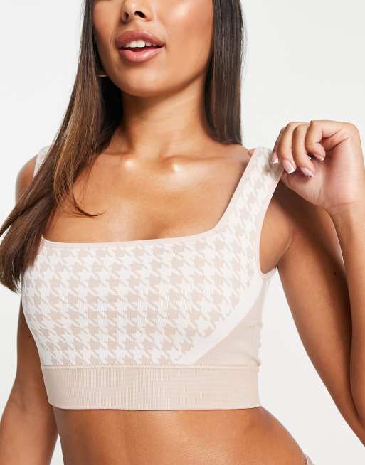 Houndstooth - Sports Bra