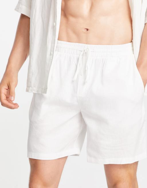 White linen best sale blend shorts