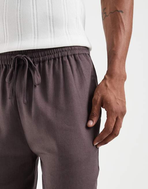 South Beach linen pants in faded brown, 3 of 5