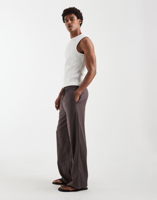 South Beach linen pants in faded brown, 4 of 5