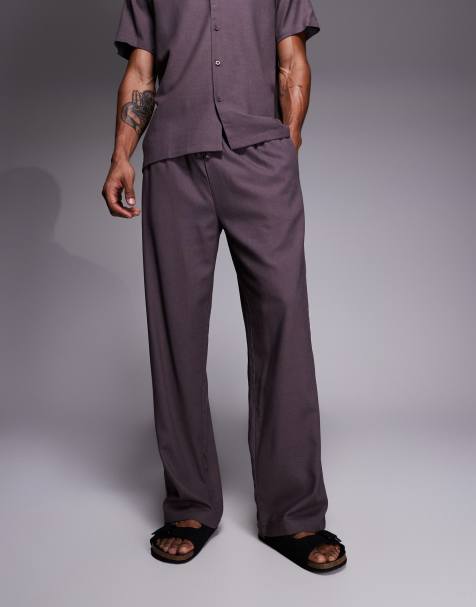 South Beach linen trouser in faded brown - view 1