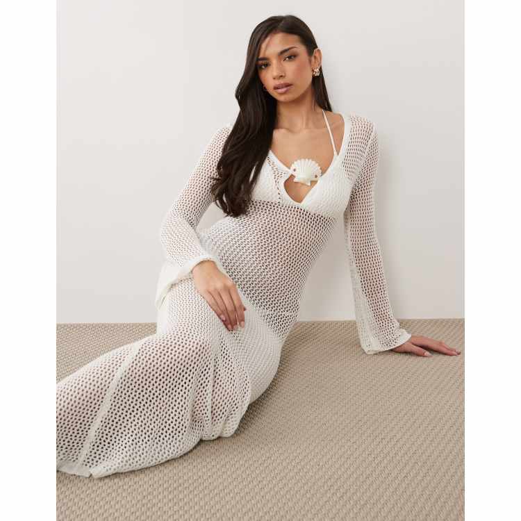 chinese dress ladies Pink Crochet Maxi Dress | Mint Dress