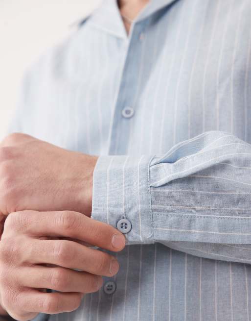 South Beach long sleeve shirt in blue stripe, 3 of 5