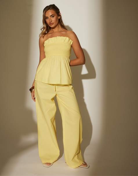 South Beach Loose fit beach trouser in yellow