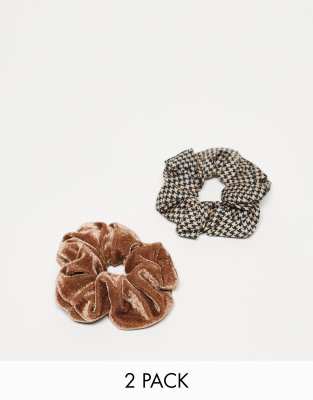 Lot De 10 élastiques à Cheveux En Velours Avec Perles - Accessoire Beauté Pour Femme