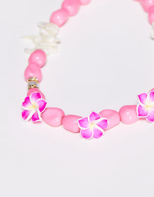 South Beach Lotus Flower Chunky Beaded Necklace