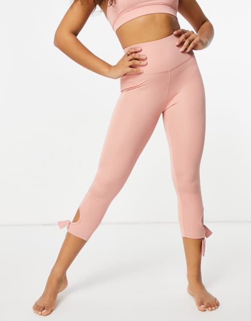 South Beach - Lyserøde yogaleggings med bindedetalje, 2 af 4