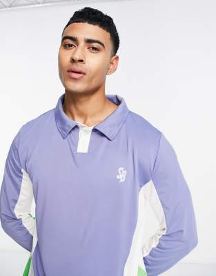 Man paneled polo shirt in cream-White