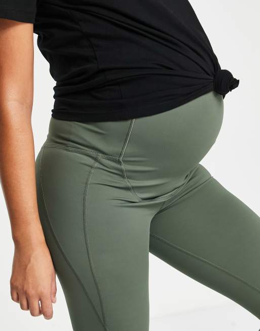 South Beach Maternity - Leggings kaki con fascia per il pancione, 3 di 4