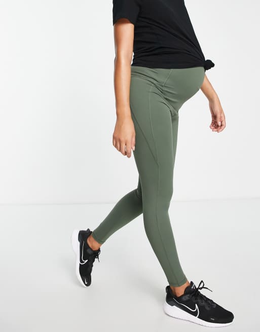 South Beach Maternity - Leggings kaki con fascia per il pancione, 4 di 4