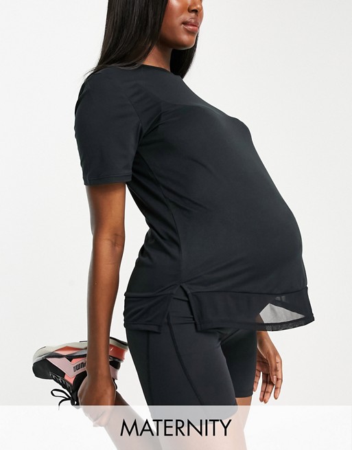 South Beach Maternity mesh hem t-shirt in black