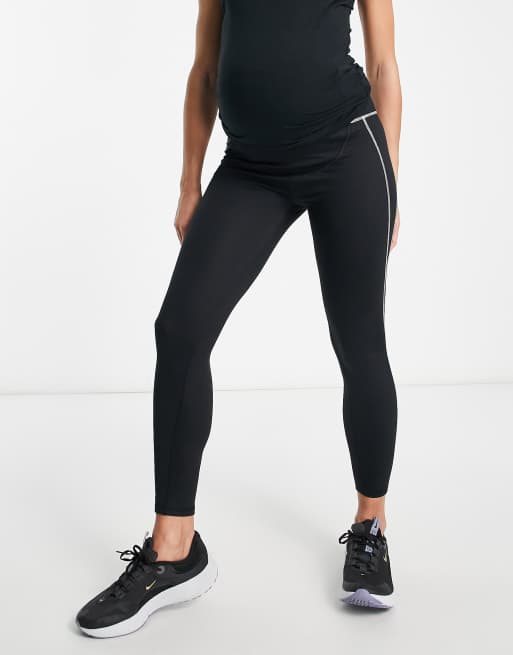 Black Maternity Sports Leggings with Pockets