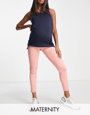 South Beach Maternity polyester over the bump leggings in cedar rose - PINK