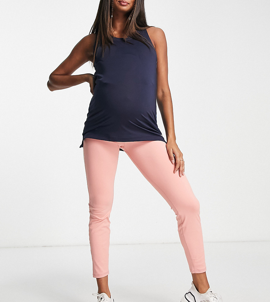 South Beach Maternity recycled polyester over the bump leggings in cedar rose-Pink