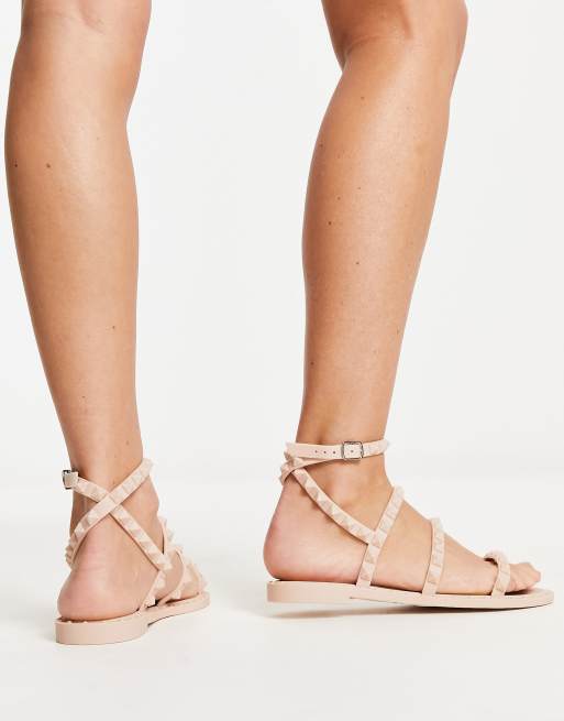 Beige discount gladiator sandals