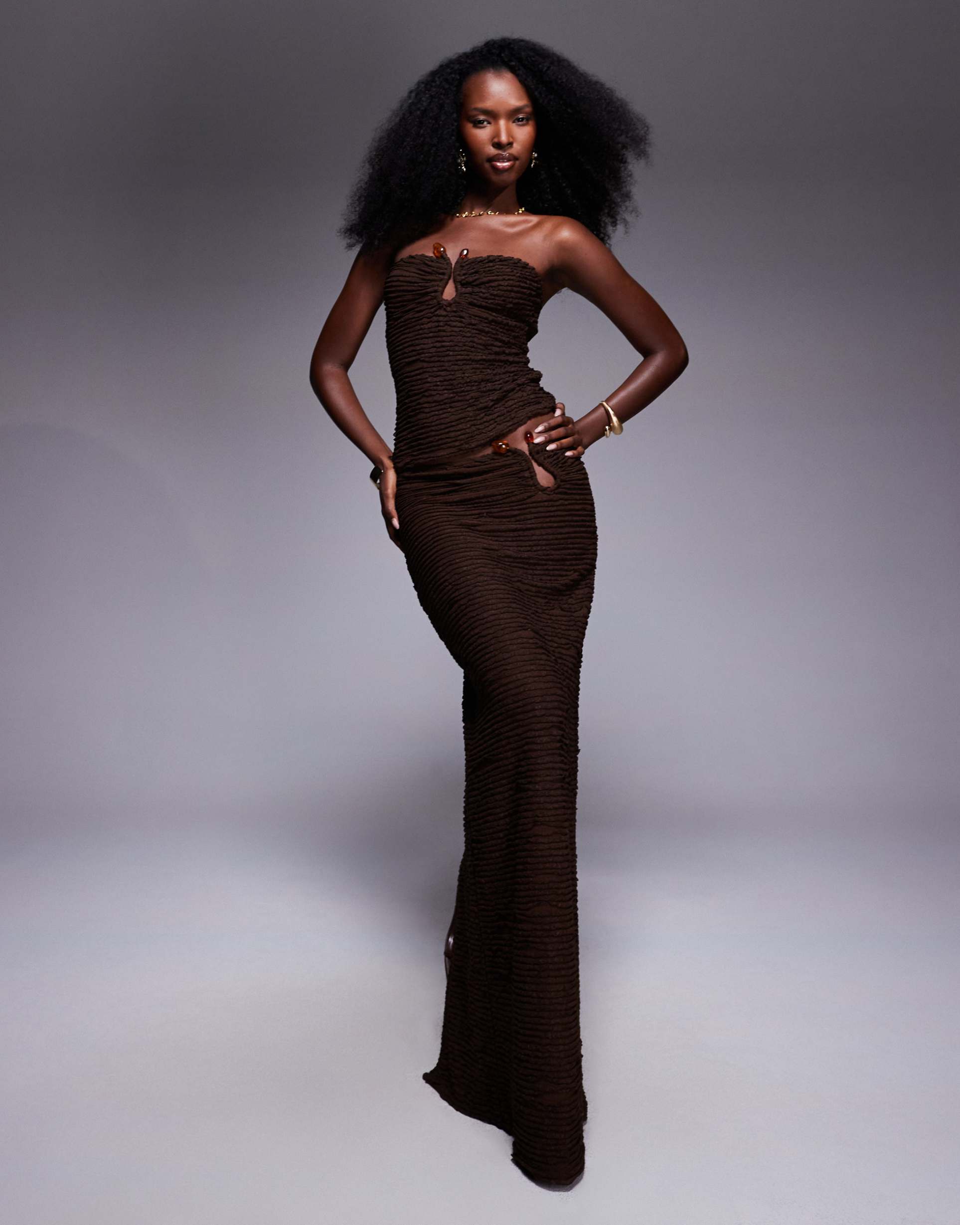 south beach maxi beach skirt with hardware detail in mocha