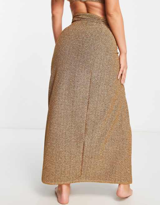 Gold wrap beach clearance skirt