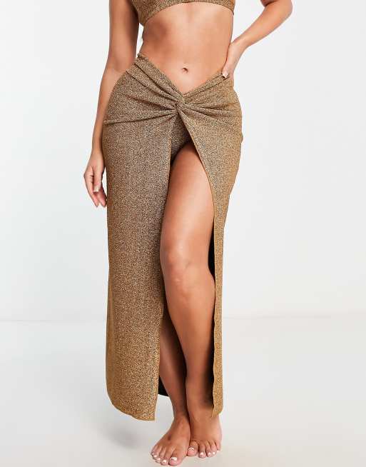 Gold wrap 2025 beach skirt