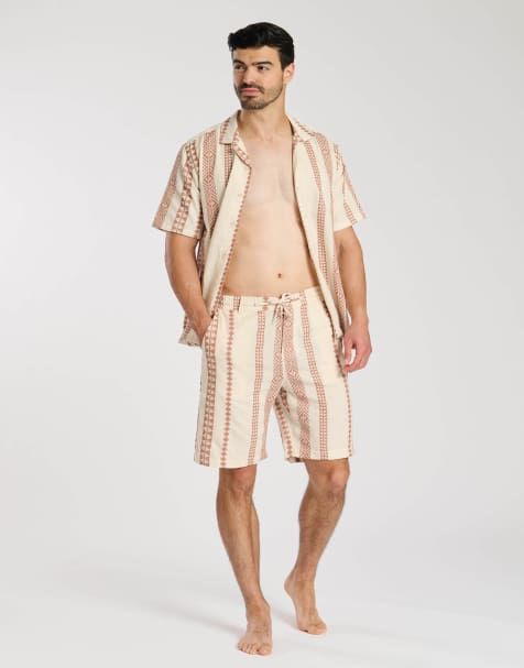 South Beach Men's jacquard shorts in rust