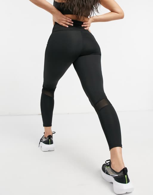 South Beach mesh insert leggings in black