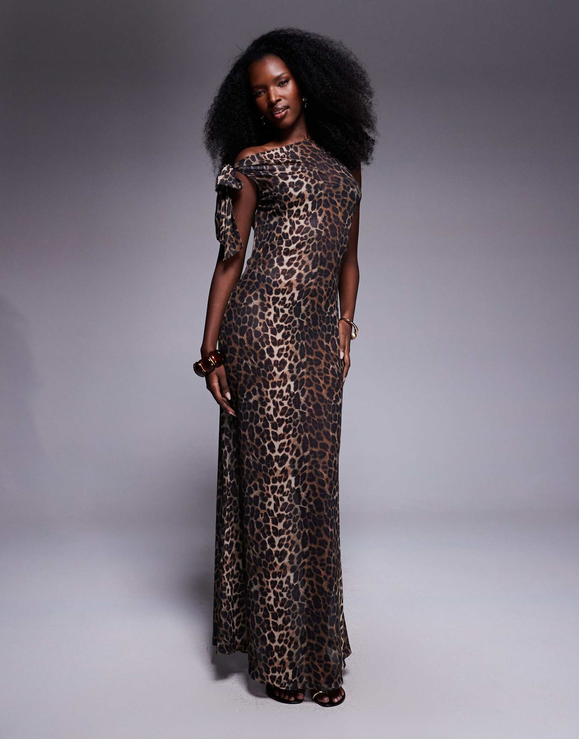 south beach mesh maxi beach dress in leopard print