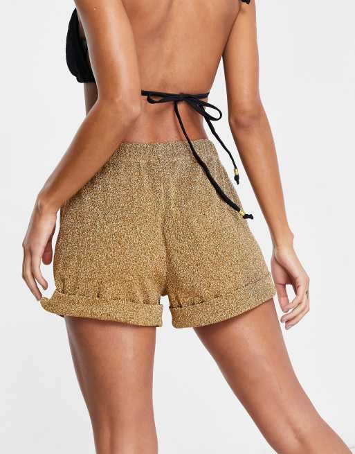 Gold shop shorts womens