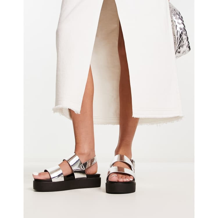 Silver store beach sandals