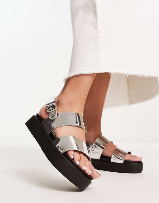 Metallic hot sale chunky sandals