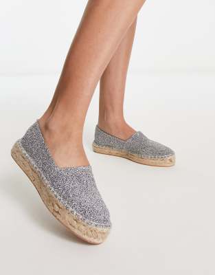 South Beach South Beach metallic espadrille in silver