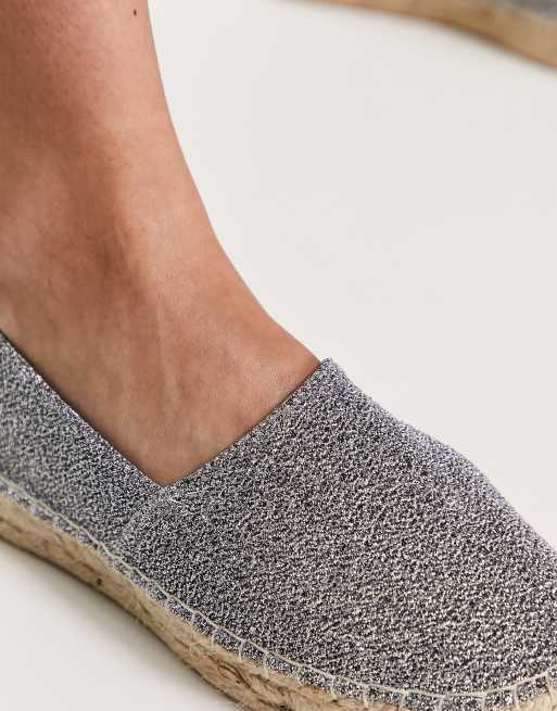 Silver metallic clearance espadrilles