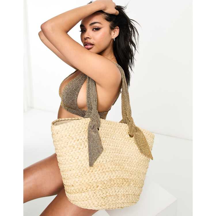 Straw tote 2024 beach bag