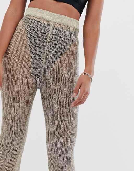 Gold sales mesh pants