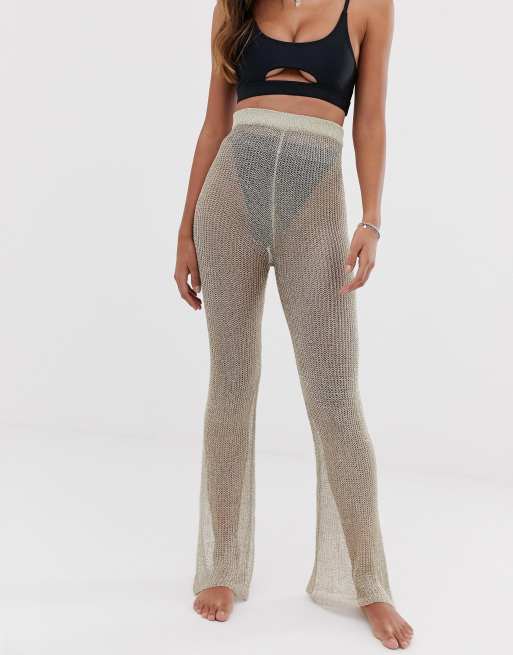 Gold sales mesh pants