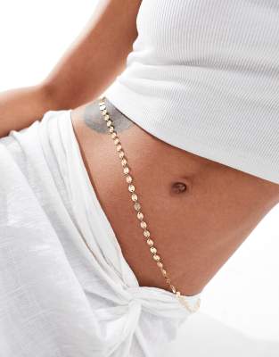South Beach South Beach mini disc belly chain in gold
