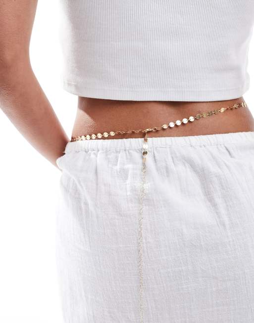 South Beach mini disc belly chain in gold , 3 of 4