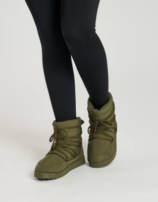 South Beach - Mini-Stiefel in Khaki mit Schnürung-Grün