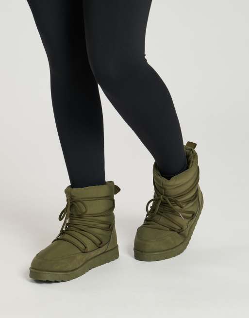 South Beach – Mini-Stiefel in Khaki mit Schnürung, 3 von 3