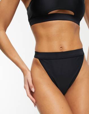 South Beach - Mix and Match - Schwarze Bikinihose mit hoher Taille