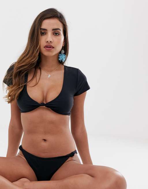 South Beach - Mix en match - Bikinitop met kapmouwen in zwart, 4 van 4